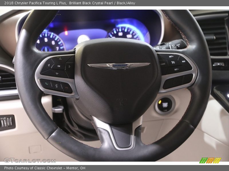 Brilliant Black Crystal Pearl / Black/Alloy 2018 Chrysler Pacifica Touring L Plus