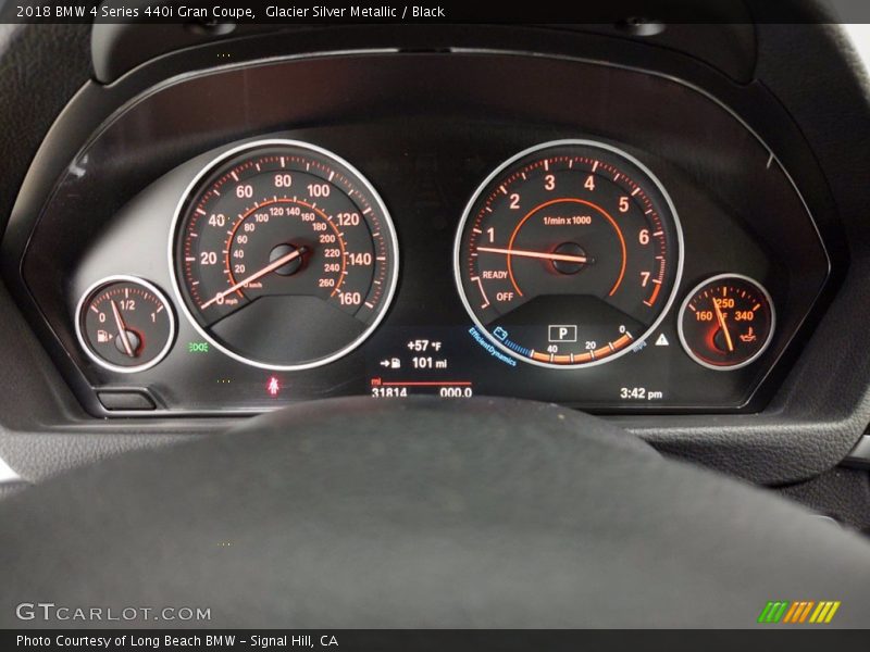 Glacier Silver Metallic / Black 2018 BMW 4 Series 440i Gran Coupe