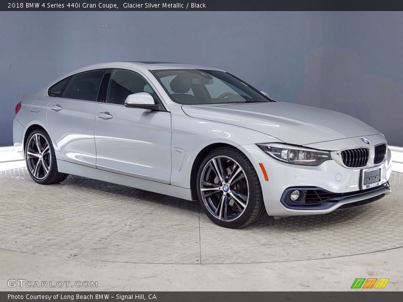 Glacier Silver Metallic / Black 2018 BMW 4 Series 440i Gran Coupe