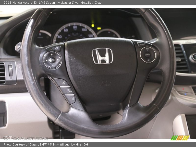 Alabaster Silver Metallic / Gray 2013 Honda Accord EX-L V6 Sedan
