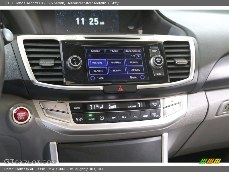 Alabaster Silver Metallic / Gray 2013 Honda Accord EX-L V6 Sedan