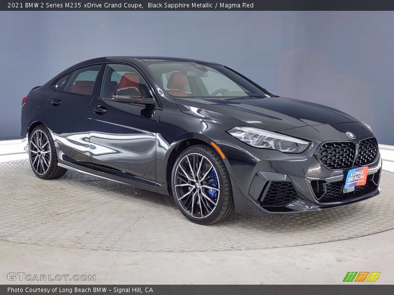 Black Sapphire Metallic / Magma Red 2021 BMW 2 Series M235 xDrive Grand Coupe