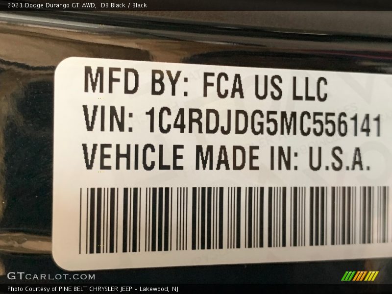 DB Black / Black 2021 Dodge Durango GT AWD