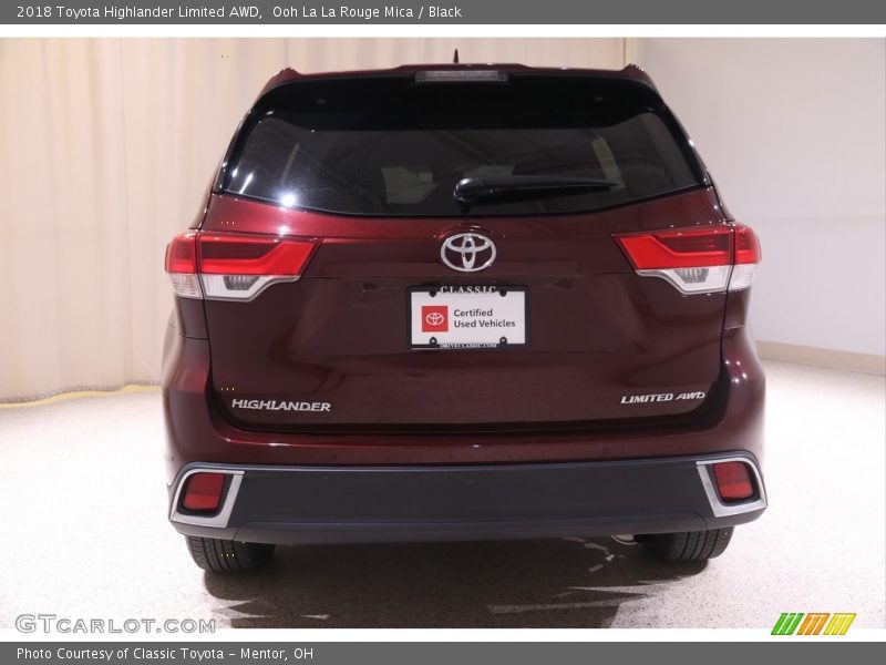 Ooh La La Rouge Mica / Black 2018 Toyota Highlander Limited AWD