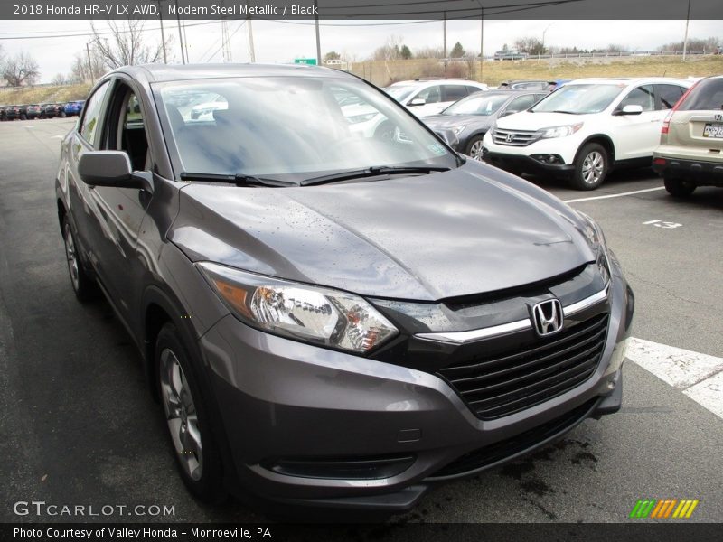 Modern Steel Metallic / Black 2018 Honda HR-V LX AWD