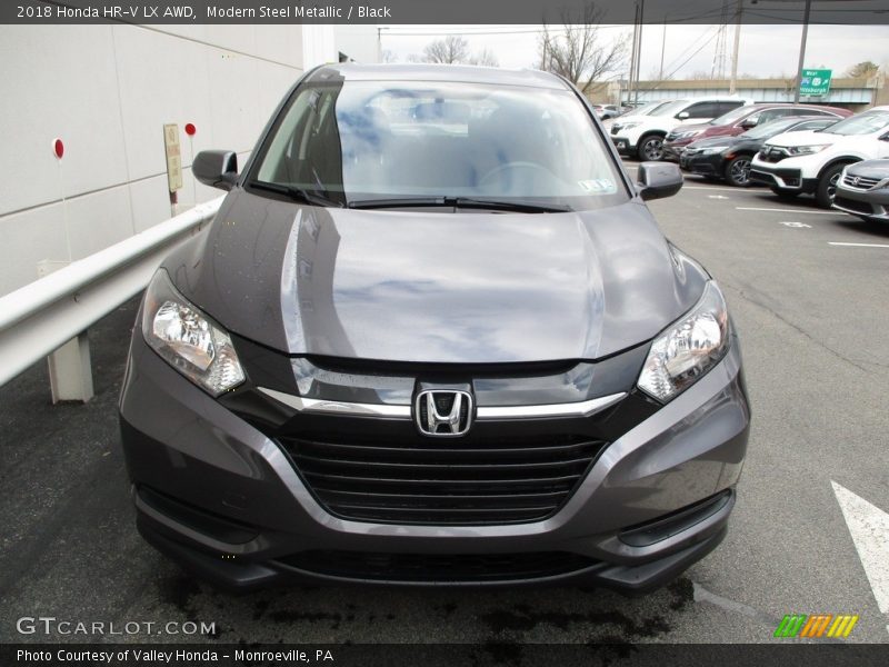 Modern Steel Metallic / Black 2018 Honda HR-V LX AWD