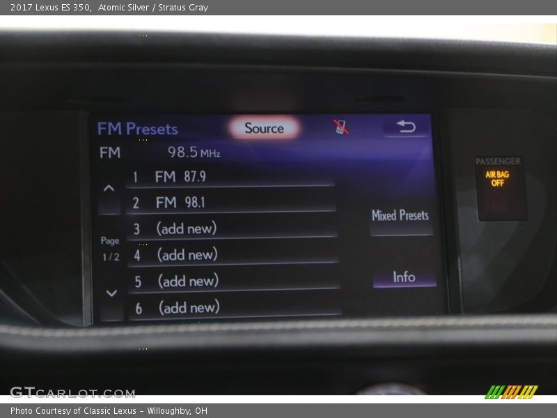 Atomic Silver / Stratus Gray 2017 Lexus ES 350