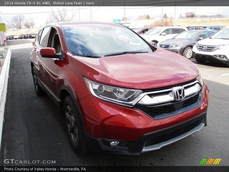 Molten Lava Pearl / Ivory 2019 Honda CR-V EX AWD