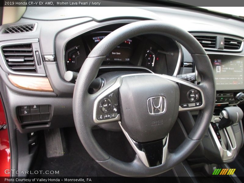 Molten Lava Pearl / Ivory 2019 Honda CR-V EX AWD