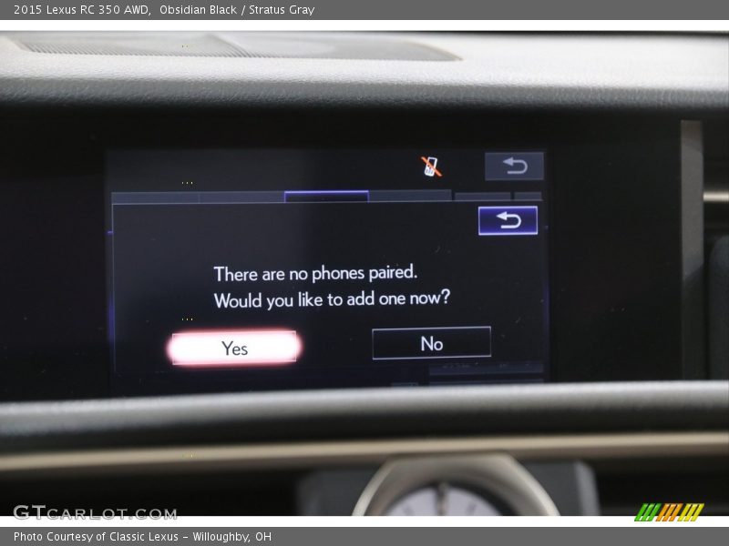 Obsidian Black / Stratus Gray 2015 Lexus RC 350 AWD