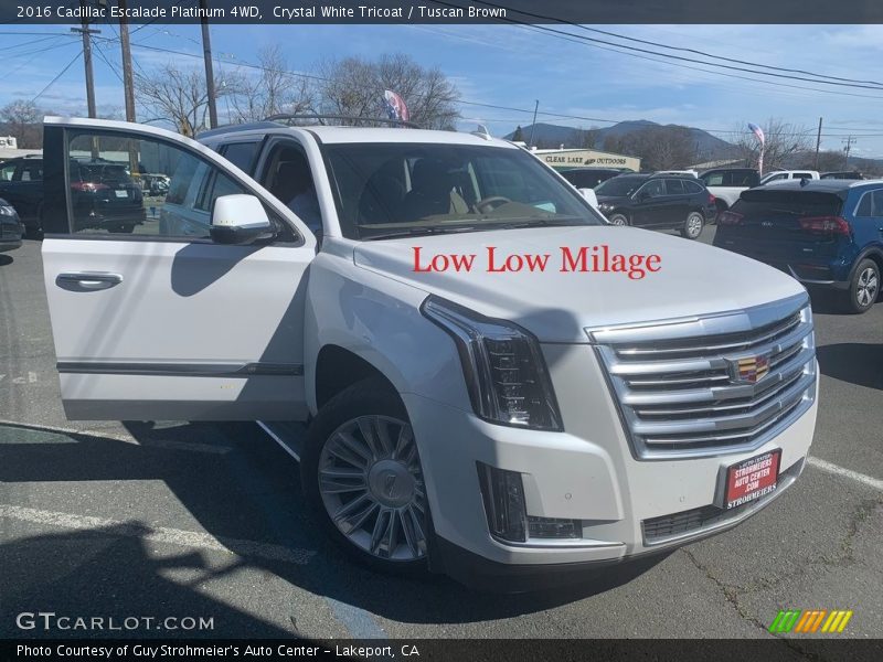 Crystal White Tricoat / Tuscan Brown 2016 Cadillac Escalade Platinum 4WD