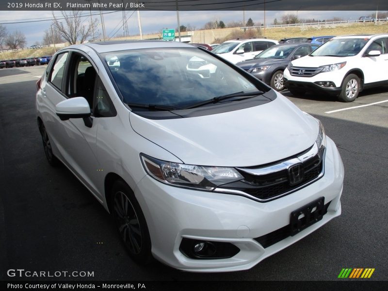 Platinum White Pearl / Black 2019 Honda Fit EX