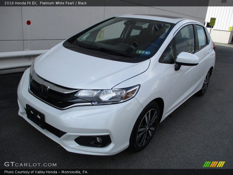 Platinum White Pearl / Black 2019 Honda Fit EX