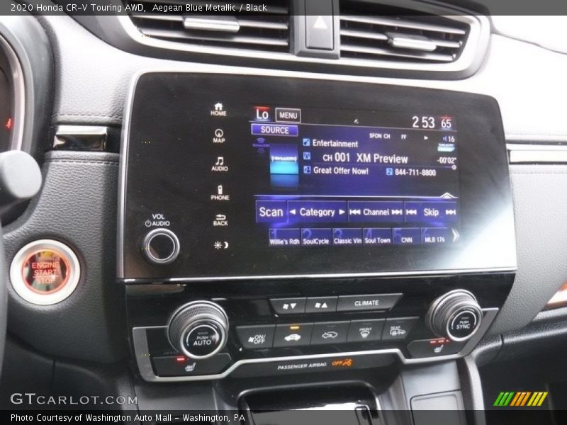 Aegean Blue Metallic / Black 2020 Honda CR-V Touring AWD