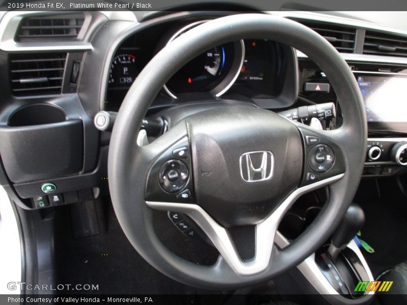 Platinum White Pearl / Black 2019 Honda Fit EX