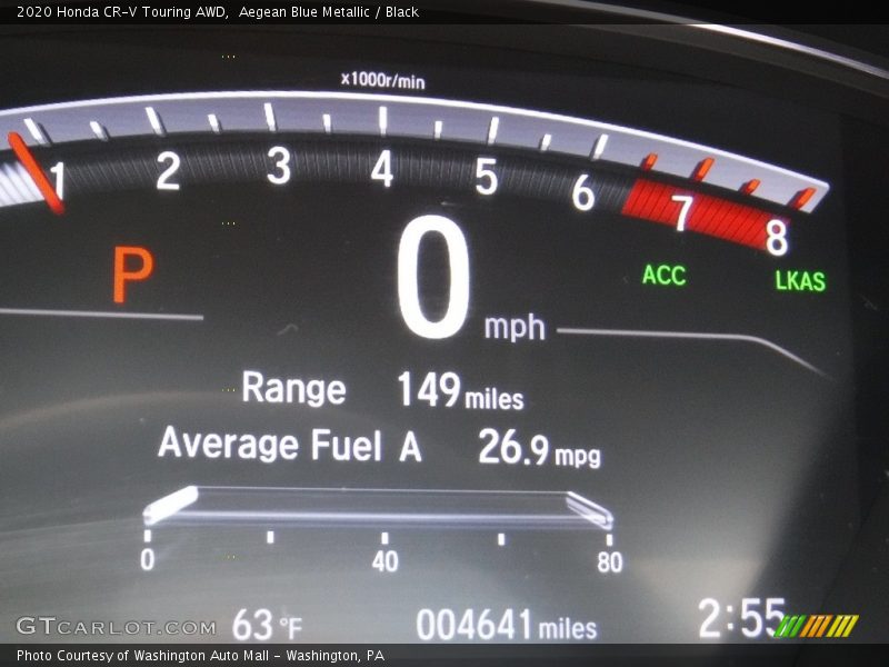 Aegean Blue Metallic / Black 2020 Honda CR-V Touring AWD