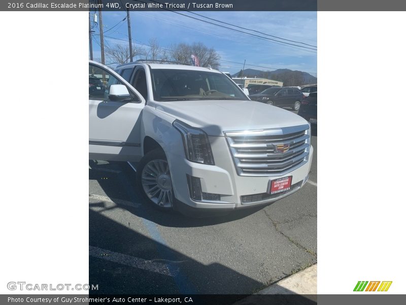 Crystal White Tricoat / Tuscan Brown 2016 Cadillac Escalade Platinum 4WD