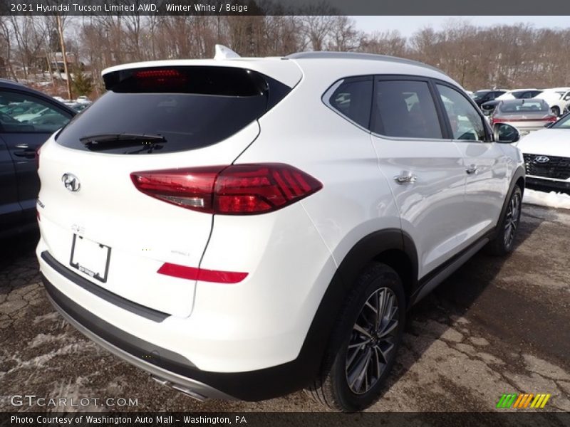 Winter White / Beige 2021 Hyundai Tucson Limited AWD