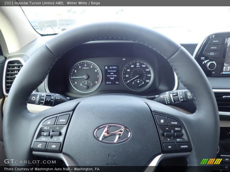 Winter White / Beige 2021 Hyundai Tucson Limited AWD