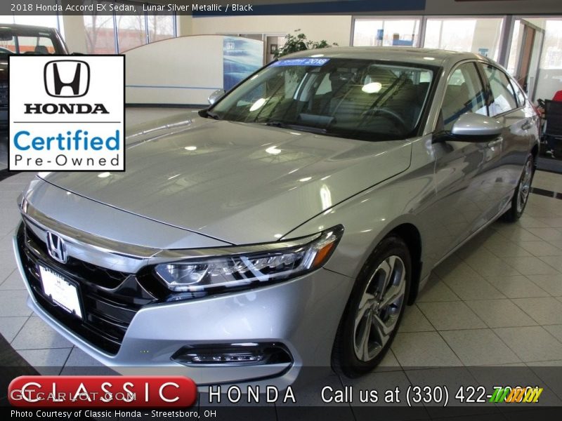 Lunar Silver Metallic / Black 2018 Honda Accord EX Sedan