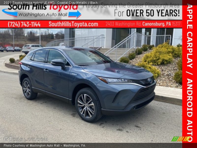 Coastal Gray Metallic / Black 2021 Toyota Venza Hybrid LE AWD