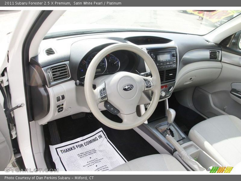 Satin White Pearl / Platinum 2011 Subaru Forester 2.5 X Premium