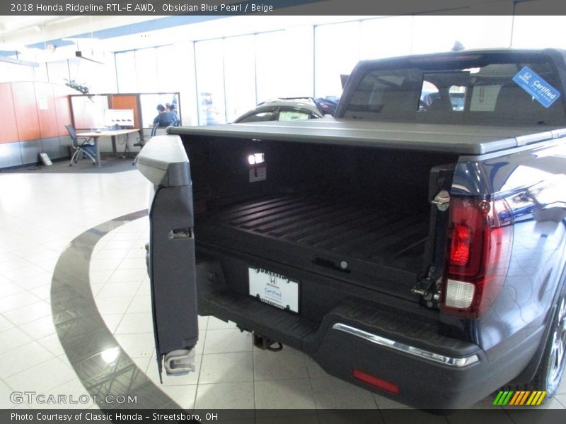 Obsidian Blue Pearl / Beige 2018 Honda Ridgeline RTL-E AWD