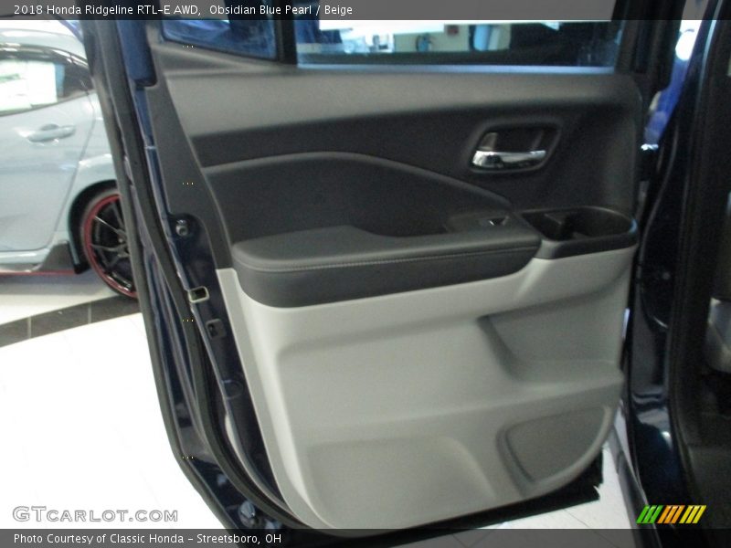 Obsidian Blue Pearl / Beige 2018 Honda Ridgeline RTL-E AWD