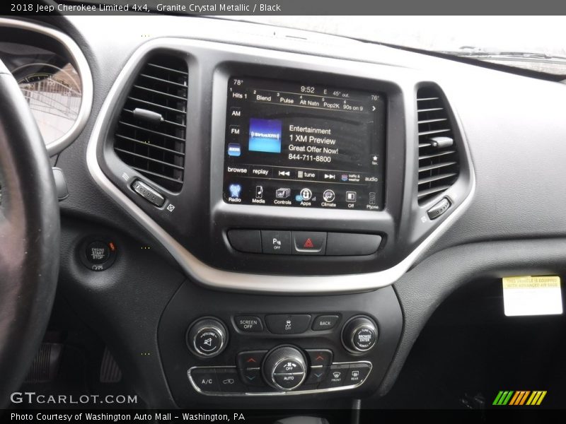 Granite Crystal Metallic / Black 2018 Jeep Cherokee Limited 4x4