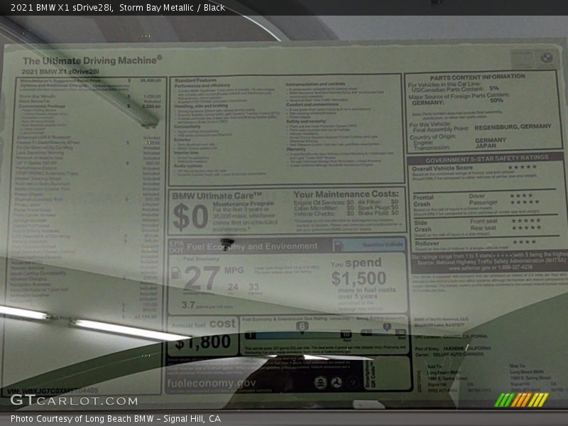 Storm Bay Metallic / Black 2021 BMW X1 sDrive28i