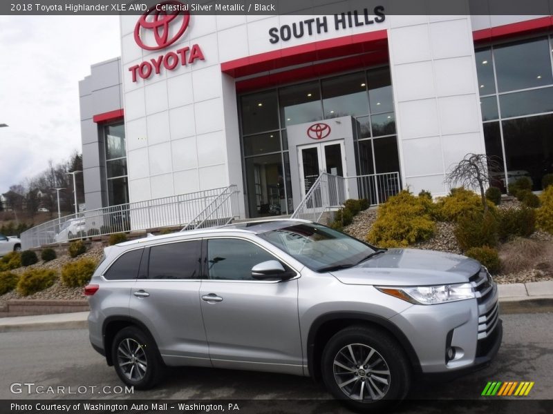 Celestial Silver Metallic / Black 2018 Toyota Highlander XLE AWD