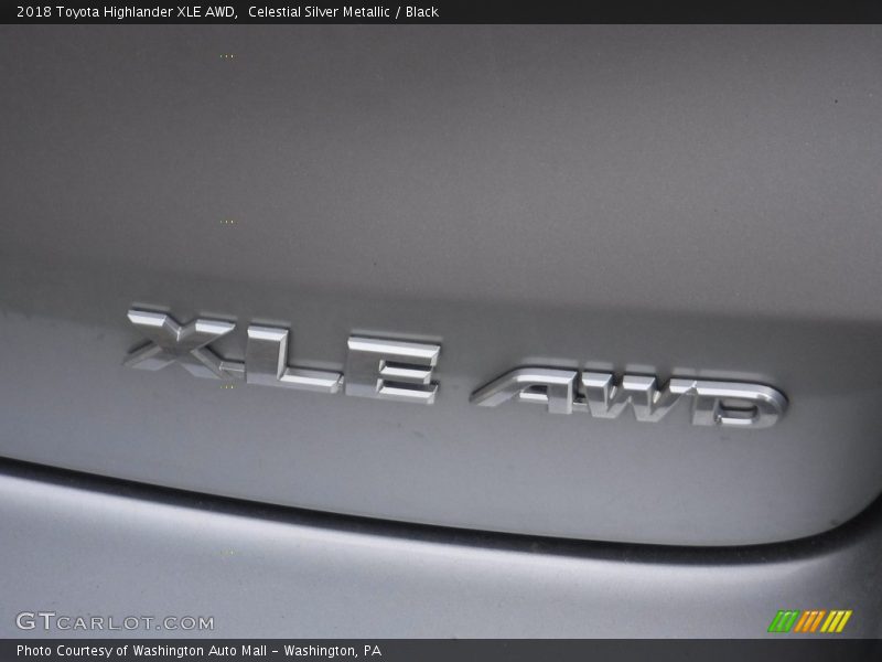 Celestial Silver Metallic / Black 2018 Toyota Highlander XLE AWD