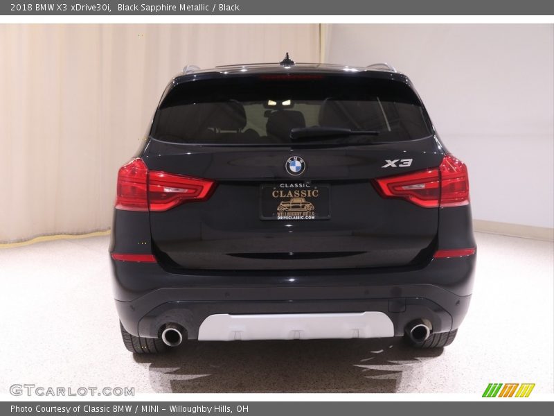 Black Sapphire Metallic / Black 2018 BMW X3 xDrive30i