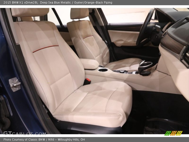 Deep Sea Blue Metallic / Oyster/Orange-Black Piping 2015 BMW X1 xDrive28i