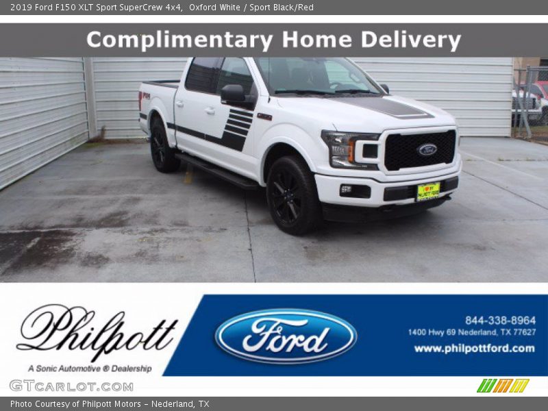 Oxford White / Sport Black/Red 2019 Ford F150 XLT Sport SuperCrew 4x4
