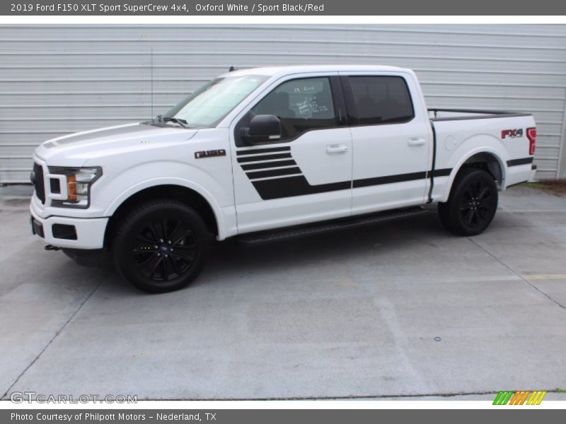 Oxford White / Sport Black/Red 2019 Ford F150 XLT Sport SuperCrew 4x4
