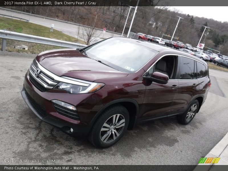 Dark Cherry Pearl / Gray 2017 Honda Pilot EX-L AWD