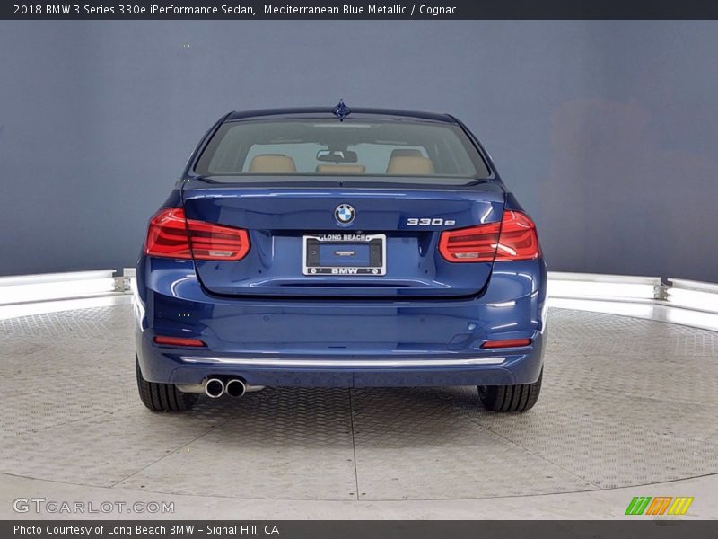 Mediterranean Blue Metallic / Cognac 2018 BMW 3 Series 330e iPerformance Sedan