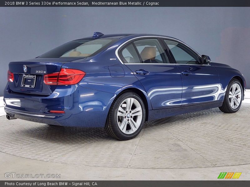 Mediterranean Blue Metallic / Cognac 2018 BMW 3 Series 330e iPerformance Sedan