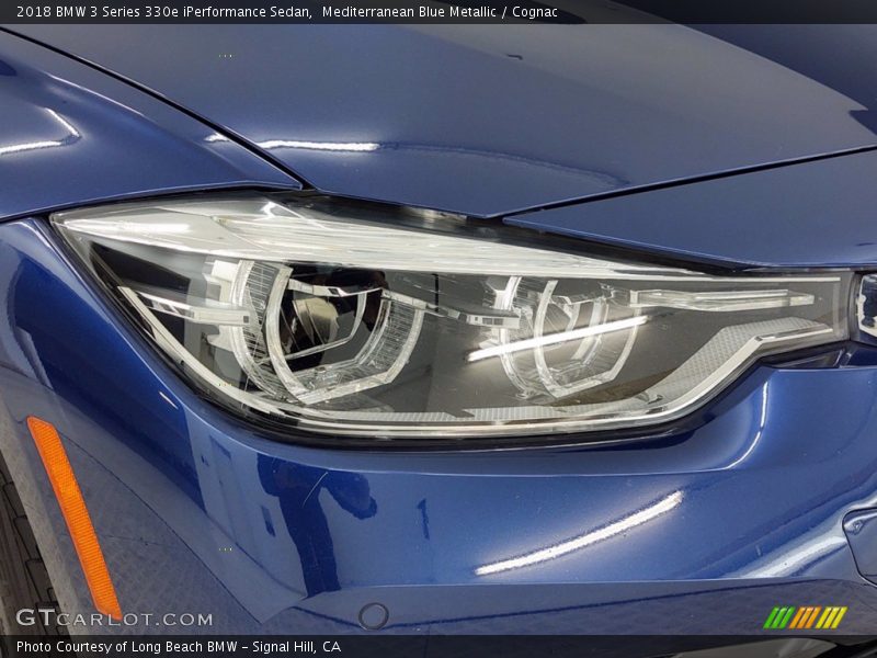 Mediterranean Blue Metallic / Cognac 2018 BMW 3 Series 330e iPerformance Sedan