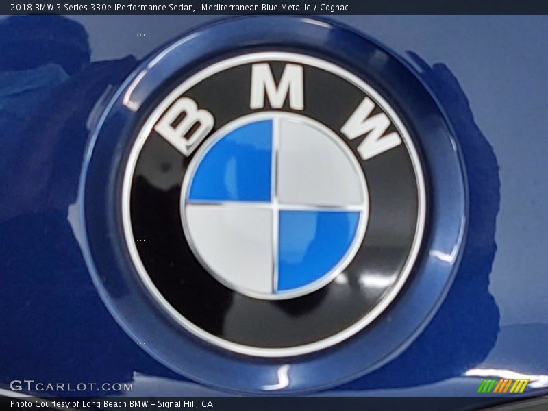 Mediterranean Blue Metallic / Cognac 2018 BMW 3 Series 330e iPerformance Sedan