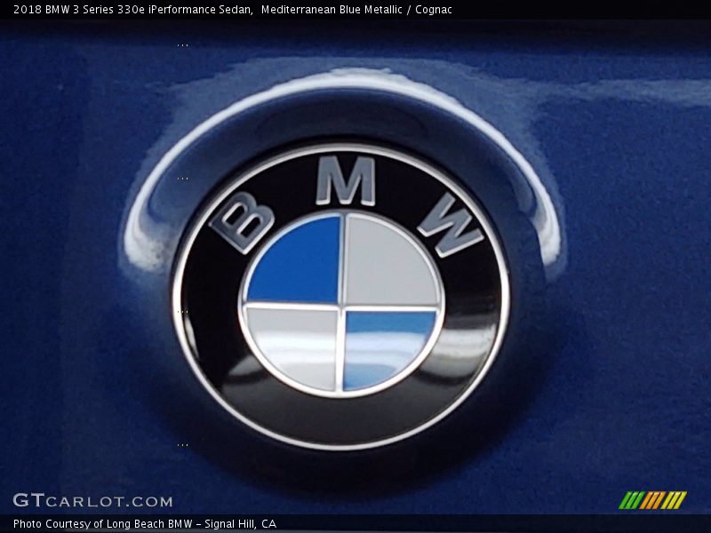 Mediterranean Blue Metallic / Cognac 2018 BMW 3 Series 330e iPerformance Sedan