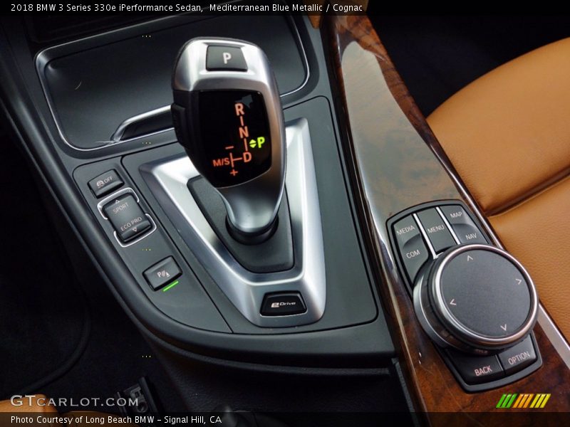 Mediterranean Blue Metallic / Cognac 2018 BMW 3 Series 330e iPerformance Sedan