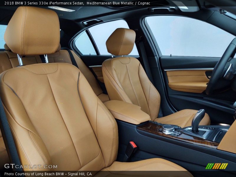 Mediterranean Blue Metallic / Cognac 2018 BMW 3 Series 330e iPerformance Sedan