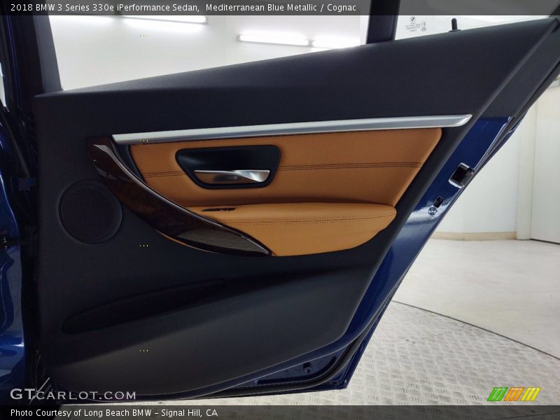 Mediterranean Blue Metallic / Cognac 2018 BMW 3 Series 330e iPerformance Sedan