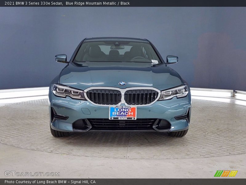 Blue Ridge Mountain Metallic / Black 2021 BMW 3 Series 330e Sedan