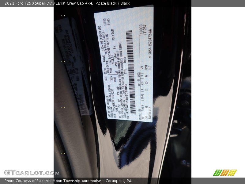 Agate Black / Black 2021 Ford F250 Super Duty Lariat Crew Cab 4x4