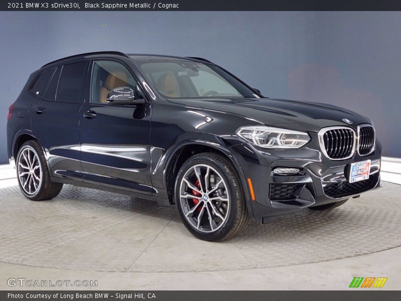 Black Sapphire Metallic / Cognac 2021 BMW X3 sDrive30i