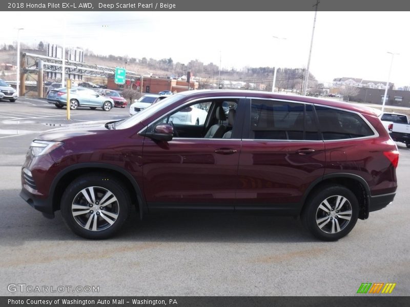 Deep Scarlet Pearl / Beige 2018 Honda Pilot EX-L AWD