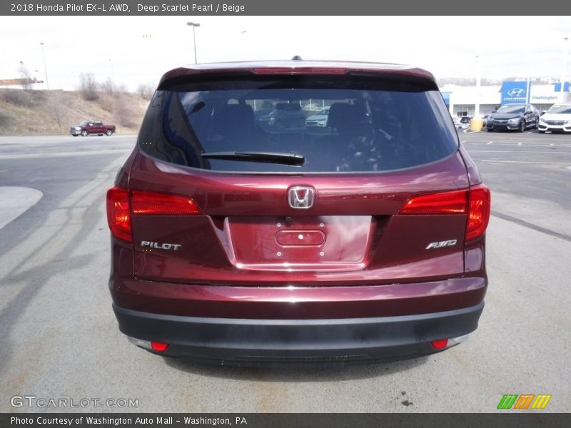 Deep Scarlet Pearl / Beige 2018 Honda Pilot EX-L AWD